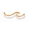 304 Stainless Steel Pendants, Wave, Golden, PVD Vacuum Plating, 29x7.5x2mm