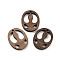 Walnut Wood Pendants, Camel, Oval, 29x23x2.5mm, Hole: 2mm