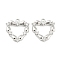 Brass Micro Pave Cubic Zirconia Pendants, Cadmium Free & Nickel Free & Lead Free, Heart, Real Platinum Plated, 15x14x3mm, Hole: 1.4mm