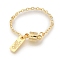 Brass Ends with Chains, Magnetic Clasps, Cadmium Free & Nickel Free & Lead Free, with Rectangle Pendants, Real 18K Gold Plated, 67~90mm