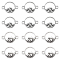 120Pcs 2 Styles Tibetan Style Alloy Connector Charms, Ring Links with Mountain & Wave, Antique Silver, 11x16~16.5x2.5~3mm, Hole: 1.6mm, 60pcs/style