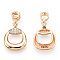 925 Sterling Silver Micro Pave Cubic Zirconia Pendants, Trapezoid Charms, Nickel Free, Real 18K Gold Plated, 18x10x3mm, Hole: 1mm