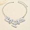 Rectangle Alloy Pendant Bib Necklaces, Platinum, 17.72 inch(45cm)