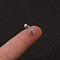 316L Surgical Stainless Steel Micro Pave Clear Cubic Zirconia Cartilage Earrings, Stainless Steel Color, Letter H, 6mm, Pin: 1.2mm