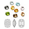 Faceted K9 Glass Rhinestone Cabochons, Pointed Back & Back Plated, Rectangle, Mixed Color, 8x6x3mm