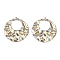 304 Stainless Steel Pendants, Ion Plating(IP), Round Ring Charms, Real Gold Plated & Stainless Steel Color, 37x34.5x2.5mm, Hole: 1.5mm