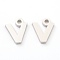 Non-Tarnish 304 Stainless Steel Charms, Greek Alphabet, Stainless Steel Color, Letter.N, 9.5x8x1.5mm, Hole: 1.5mm
