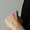 3D Heart Zinc Alloy Enamel Finger Rings, Golden, Orchid, Inner Diameter: 18mm