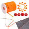 1Roll Hollow Pipe PVC Tubular Synthetic Rubber Cord, with 4Pcs Plastic Cord Locks, 30Pcs Eco-Friendly ABS Plastic Knitting and 1Pc Organza Gift Bags, Orange, 3~22mm, Hole: 1.5~5.5mm