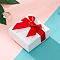 White Paper Jewelry Sets Storage Boxes, with Bowknot, Square, Red, 7.5x7.5x3.5cm