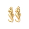 Brass Pendants, Cadmium Free & Nickel Free & Lead Free, Marine Animals, Real 18K Gold Plated, Sea Horse, 21x7.5x3.5mm, Hole: 1.2mm
