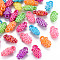 Autumn Theme Plastic Pendants, AB Color, Grape, Mixed Color, 20x11x6.5mm, Hole: 2.5mm, about 950pcs/bag