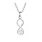 Non-Tarnish Stainless Steel Pendant Necklaces, Infinity with Claw Print Urn Ashes Necklaces, Stainless Steel Color, 21.65 inch(55cm)