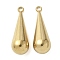 304 Stainless Steel Pendants, Teardrop Charm, Ion Plating(IP), Real 18K Gold Plated, 24x8mm, Hole: 1.6mm