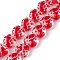 Handmade Lampwork Beads Strands, Hand Drawn Beads, with Enamel, Heart, Red, 12x12.5x6.5mm, Hole: 1mm, about 30pcs/strand, 13.39 inch(34cm)