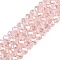 Electroplate Glass Beads Strands, AB Color Plated, Faceted, Rondelle, Pink, 8x6mm, Hole: 1mm, about 64~65pcs/strand, 15.75~16.14 inch(40~41cm)