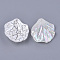 Acrylic Pendants, Crackle & AB Color, Petal, Creamy White, 31x27x7mm, Hole: 1.5mm