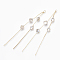 Brass Big Chain Tassel Pendants, Real 18K Gold Plated, with Cubic Zirconia, Clear, 72mm, Hole: 1.2mm