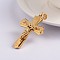 Easter Theme Crucifix Cross 304 Stainless Steel Pendants, Golden, 49x33x5mm, Hole: 12x6mm