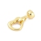 Brass Fold Over Clasps, Cadmium Free & Nickel Free & Lead Free, Heart, Real 18K Gold Plated, 23mm