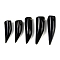 Dyed Natural Black Agate Pendants, Ivory Shape Charms, Black, 28~36.5x9~12.5x9~12mm, Hole: 1.8~2mm