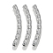 304 Stainless Steel Curved Tube Beads, Stainless Steel Color, 37x4mm, Hole: 2x2.5mm