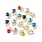 Real 18K Gold Plated Rack Plating Brass Micro Pave Clear Cubic Zirconia Pendants, with Glass, Long-Lasting Plated, Cadmium Free & Lead Free, Bowknot with Heart, Mixed Color, 17x22x8mm, Hole: 6x3mm