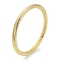 304 Stainless Steel Textured Bangles, Real 14K Gold Plated, Inner Diameter: 2-3/8 inch(6.05cm)