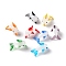 Handmade Lampwork Beads, with Hole, Dolphin Shaped, Mixed Color, 18x26x15.5mm, Hole: 1.2mm