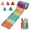 AHANDMAKER 1 Yard Sew Stitch On Spike Stud Strip, 12 Rows Cone Flatback Punk Rock Trim Plastic Trim Mesh Bead for Cosplay Performance Wedding Party DIY Crafts Costume Embellishment, Colorful