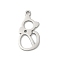 201 Stainless Steel Pendants, Cat Shape Charms, Stainless Steel Color, 18x9x1mm, Hole: 1.4mm