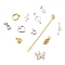 925 Sterling Silver Findings, Mixed Shapes, Mixed Color, 5.5~12x8~21x2~7mm, Hole: 1.2~7.5mm