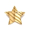 304 Stainless Steel Pendants, Textured, Star, Golden, 18x19x2.5mm, Hole: 1.2mm