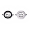304 Stainless Steel Enamel Links Connectors, Laser Cut, Flat Round with Crown, Black, Stainless Steel Color, 14.5x18.5x2mm, Hole: 1.2mm