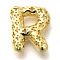 Brass Pendants, Hollow Letter Charms, Rack Plating, Long-Lasting Plated, Cadmium Free & Lead Free, Letter R, 23x19.5x7mm, Hole: 5x2.7mm