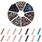 PandaHall 1260pcs 7 Colors Glass Bugle Beads, 9x2mm Metallic Long Seed Beads Tube Beads Craft Beads Loose Spacer Bead for Earrings Bracelets Necklaces Waist Chain Jewellery Making, Hole 0.5mm