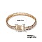 Gorgeous Brass Cubic Zirconia Link Chain Bracelets, Tennis Bracelet for Women, with Lock Toggle Clasp, Clear, 6-3/4 inch(17cm)
