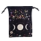Printed Velvet Packing Pouches, Drawstring Bags, for Presents, Party Favor Gift Bags, Rectangle, Flower, 18x13cm