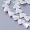 Shell Beads Strands, Triangle, 11.5~12x12.6~13.2x2.5~2.8mm, Hole: 0.8mm, about 34pcs/strand, 15.82 inch(40.2cm)