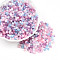 6/0 Transparent Colours Glass Seed Beads, Hexagon(Two Cut), Mixed Color, 3.5~4x3~4x3~4mm, Hole: 1~1.2mm, about 6715pcs/pound