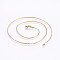 304 Stainless Steel Boston Link Chain Necklaces, with Lobster Claw Clasps, Golden, 17.7 inch(45cm), 1.3x1.3mm