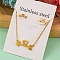 Stainless Steel Pendant Necklace & Stud Earring, Golden, Arrow, 13x6mm & 420mm