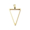 304 Stainless Steel Open Back Bezel Pendants, For DIY UV Resin, Epoxy Resin, Real 18K Gold Plated, Triangle, 37.5x24x3mm, Hole: 8x4mm