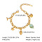 Stylish Ocean Stainless Steel Charm Bracelets, Oval Link Chain Bracelets for Women, Starfish & Shell Shape & Fish, Real 18K Gold Plated, 6-3/4 inch(17cm)