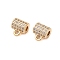 Brass Micro Pave Clear Cubic Zirconia Tube Bails, Nickel Free, Golden, 8x7.5x5mm, Hole: 1.4mm, Inner Diameter: 2mm
