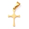 304 Stainless Steel Pendants, Cross, Golden, 20x12x1.2mm, Hole: 3.5x7mm