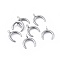 Non-Tarnish 304 Stainless Steel Pendants, Double Horn/Crescent Moon, Stainless Steel Color, 16.5x14.5x2mm, Hole: 2.3mm
