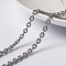Tarnish Resistant 304 Stainless Steel Textured Cable Chains, Unwelded, with Spool, Stainless Steel Color, 4x3x0.8mm, about 32.8 Feet(10m)/roll