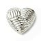 Rack Plating Brass European Beads, Long-Lasting Plated, Lead Free & Cadmium Free, Large Hole Beads, Heart, Platinum, 19.5x21x8.5mm, Hole: 4.5mm