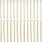 24Pcs 2 Styles 304 Stainless Steel Pendants, Bar, Golden, 33~43x1.5~2x1.5~2mm, Hole: 1.8~2mm, 12pcs/style